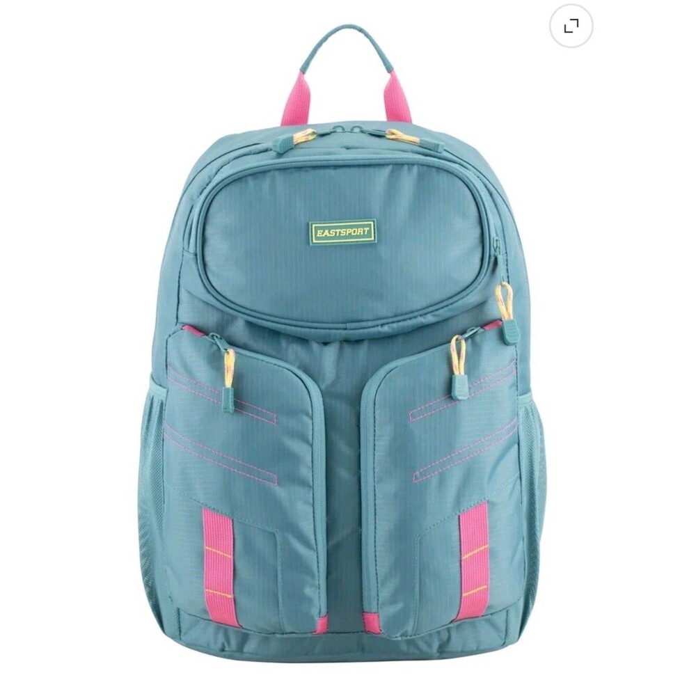 EASTSPORT Kids Backpack in Teal with Pink Accents 18 1/2" Book Bag